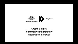 Digital Commonwealth statutory declarations in myGov [upl. by Ertnod]