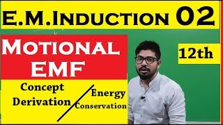 Motional Emf  Derivation of motional emf  Electrmagnetic induction 02 by Abhishek sahu [upl. by Tebzil]