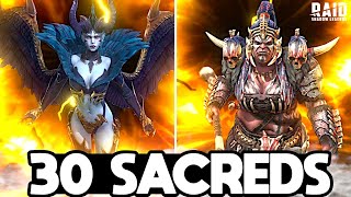 Pulling 30 Sacred Shards for ROTOS in Raid Shadow Legends [upl. by Ttesil]