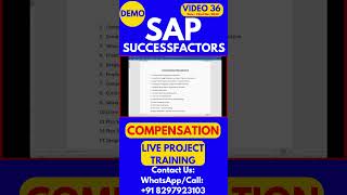 SAP SuccessFactors Compensation Training Video 36 22nd Nov 2024 sapsuccessfactorstraining [upl. by Treb]