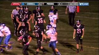 POG Brandon Dillon scores 3 of his 4 TDs on MTC Sports Carroll at Clinton Prairie [upl. by Ayirp]