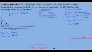 tiro oblícuo 06 parabólico ejercicio resuelto [upl. by Geri]