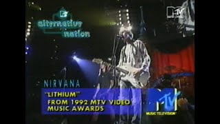 Nirvana Perform Lithium At The 1992 MTV Video Music Awards  MTV Alternative Nation 1992 [upl. by Nalepka]