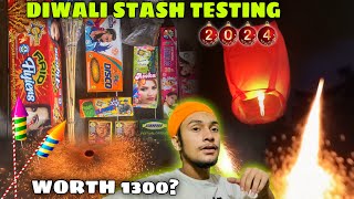 Diwali Stash 2024 Testing 💥 rocket disco wheel skyshoot  desijattvlogs❤️ [upl. by Yorgerg738]