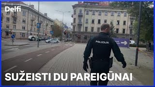 Vilniaus centre vyras šovė į policininkus įtariamąjį sulaikė „Aro“ kovotojai [upl. by Assiluj]