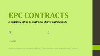 EPC Contracts  0109  FIDIC Red Book [upl. by Parent]