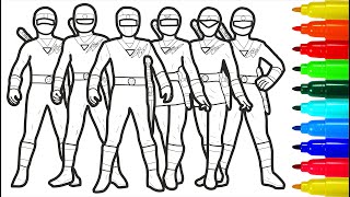 Power Rangers Ninjetti Steel Coloring pages [upl. by Irpak]