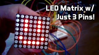 Run an 8x8 LED Matrix using 3 pins [upl. by Macleod]