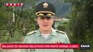 Balance de hechos delictivos que entrega el Cor Libardo Ojeda Comd Departamento Tolima [upl. by Tammany]