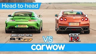 MercedesAMG GT R vs Nissan GTR DRAG RACE ROLLING RACE amp BRAKE TEST  HeadtoHead [upl. by Chapel]