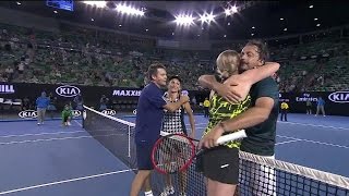 Maccas Legends ClijstersWoodbridge v SanchezVicarioLeconte highlights  Australian Open 2016 [upl. by Eilarol]