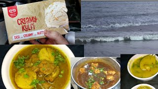 Icecream  Beach View  Green coconut mutton gravy  Chinese Recipe  Dal amp Turai vegetable [upl. by Rayham]