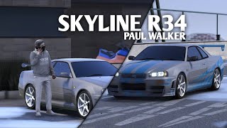 PROJECT NISSAN SKYLINE R34 PAUL WALKER  GTA V ROLEPLAY [upl. by Kieffer972]