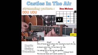 Castles In The Air  Don Mclean guitar chords w lyrics amp strumming tutorial [upl. by Harmonie]