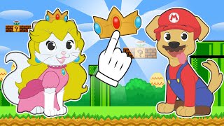 BABY PETS 👸🎮 Kitty Kira dresses up as Princess Peach [upl. by Janeta195]