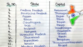 Indian States and Capitals along with Union Territories  All Indian States and Capitals in English [upl. by Sidonia951]