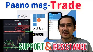 Paano MagTrade ng Bitcoin amp Ether using Support and Resistance sa BitFlyer App in Japan [upl. by Allveta]