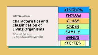 IGCSE Biology  Chapter 1  Characteristics and Classification of Living Organisms [upl. by Azrim]