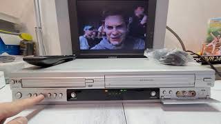 VIDEOREGISTRATORE VHS DVD PLAYER LG VC8704 6 TESTINE HIFI PERFETTAMENTE FUNZIONANTE CON TELECOMANDO [upl. by Nosak]