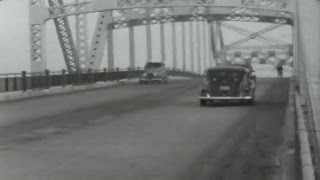 Pattullo Bridge under construction in 19361937 and then crossing the open bridge in 1937 [upl. by Attenyt63]