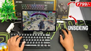 Mechanical Keyboard Mouse Unboxing Full Setup Play Free Fire with Keyboard and Mouse on Mobile [upl. by Lewse110]