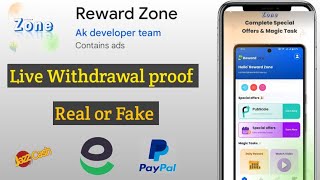 Reward Zone app Withdrawal proof  Reward Zone app Real Or Fake  Reward Zone app payment proof [upl. by Engle511]