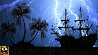 Tropical Thunderstorm with Sounds of Waves Rain Lightning and Thunder for Sleep Study Relax [upl. by Bresee]