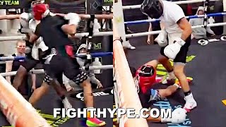 LEAK ROLLY ROMERO FLOORED IN SPARRING BY JHON INGRAM WITH SAME SHOT GERVONTA DAVIS KNOCKED HIM OUT [upl. by Llerej280]