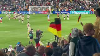 VossTecklenburg and bench reaction when Germany beat France to reach Womens EURO 2022 Final [upl. by Notelrahc]