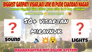 Biggest Ganpati Visarjan 7 Day Line in the Pune Chandan Nagar📍50 ganpati mandal💥🔊 [upl. by Ruomyes109]