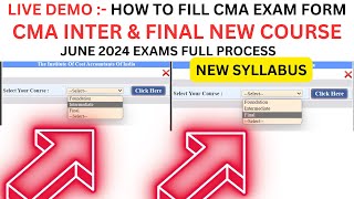 How to Fill CMA Exam Form June 2024 How to Fill CMA Inter Exam form amp CMA Final Exam Form June 2024 [upl. by Mickie812]