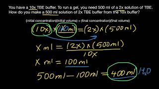 How to calculate concentration of TBE or TrisBorateEDTA buffer [upl. by Yaniv34]