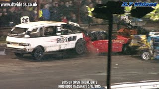 2015 UK Open  Banger Racing  Highlights  Ringwood Raceway [upl. by Aramak]