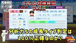 【ペナント検証】E1 100人分のデータを元に、分析力Sコーチの成長タイプの見極めについて検証！【パワプロ2022】 [upl. by Sabu]