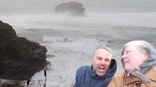 Say hello to Storm Eunice the storm of the century Portreath Cornwall [upl. by Einnej]