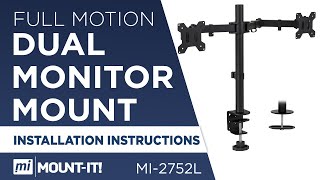 Dual Monitor Mount  Assembly MI2752L [upl. by Dihsar]