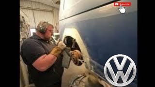 Volkswagen transporter t5 gets a new arch welded in lots of filler and rust [upl. by Peta]