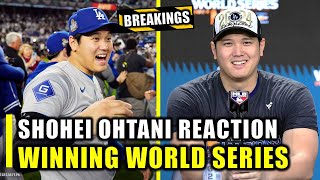 THIS WAS SHOHEI OHTANIS REACTION WHEN WINNING WORLD SERIES [upl. by Imit]