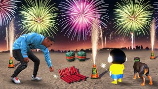 GTA 5  FRANKLIN and SHINCHAN Celebrate DIWALI Fireworks In GTA 5 [upl. by Ttimme360]