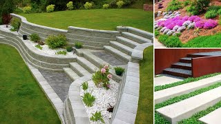 Front Yard and Backyard Design 55 Beautiful Hillside Landscaping Ideas [upl. by Litman]