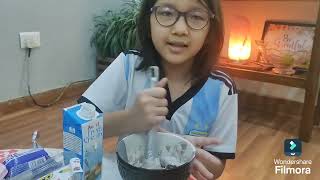 My daughter Isabel trying her hands in making an Oreo cake [upl. by Eca527]