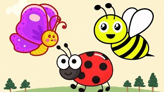 🎵 Butterfly Ladybug Bumblebee  Popular Nursery Rhymes amp Kids Songs 🎵 [upl. by Neenahs]