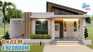 ELEGANT HOUSE DESIGN IDEA  8 X 13 Meters 262 ft by 426ft with 4 bedrooms [upl. by Yeslehc52]