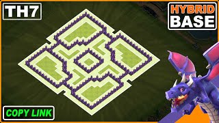 NEW Best TH7 HYBRID Base 2024  Town hall 7 TrophyWar Base COPY LINK [upl. by Mendelsohn]