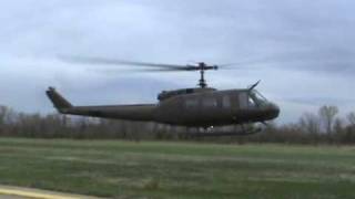 UH1H Huey startup and flyby [upl. by Jemie]