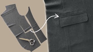 How to sew a coat pocket  Stage of sewing coat pocket  sewing coat pocket how tailoring [upl. by Iur732]