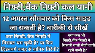 क्या कल भी निफ़्टीबैंक निफ्टी में भयंकर तेज़ी जारी रहेगी Nifty amp BankNifty Prediction for Monday [upl. by Jerrie83]