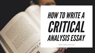 How to Write a Critical Analysis Essay [upl. by Kerry954]