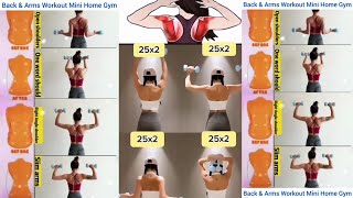 Arms amp Back Workout Mini Home Gym Reduce Arm Fat Workout [upl. by Etnwahs72]