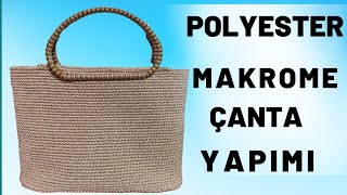 POLYESTER MAKROME İPTEN ÖRGÜ ÇANTA YAPIMI  Tığ işi Çanta Modelleri [upl. by Rairb]